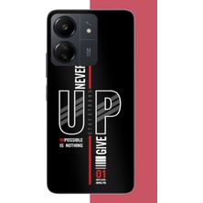 Aksesuarist Redmi 13C Uyumlu Asla Pes Etme Baskılı Silikon Kılıf