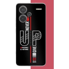 Aksesuarist Redmi Note 13 Pro Plus Uyumlu Asla Pes Etme Baskılı Silikon Kılıf