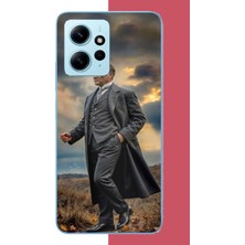Aksesuarist Redmi Note 12 4g Uyumlu Atatürk Gri Takım Elbiseli Baskılı Silikon Kılıf
