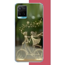 Aksesuarist Vivo Y21S Uyumlu Bisikletli Aşk Baskılı Silikon Kılıf