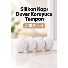 Evgereçlerim Kapı Arkası Duvar Koruyucu Tampon Silikon Kendinden Yapışkanlı Kapı Çarpma Önleyici 4 Adet