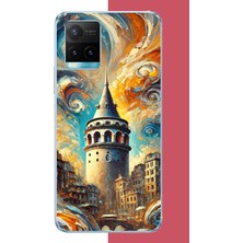 Aksesuarist Vivo Y21S Uyumlu Galata Baskılı Silikon Kılıf