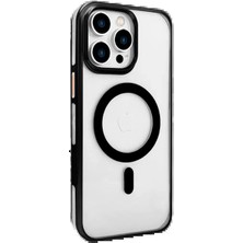 Dorasan Joko Apple iPhone 15 Pro Gleam Pc Sert Magsafe Kılıf - Şeffaf-Siyah