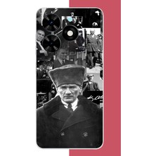Aksesuarist Tecno Spark 20-20C Uyumlu Atatürk Kolaj 2.jpeg Baskılı Silikon Kılıf