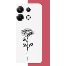 Aksesuarist Poco X6 Pro Uyumlu Siyah Gül Baskılı Silikon Kılıf