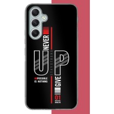 Aksesuarist Samsung Galaxy A34 Uyumlu Asla Pes Etme Baskılı Silikon Kılıf