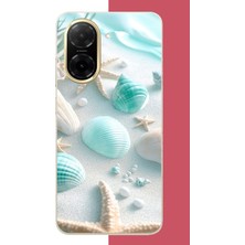 Aksesuarist Redmi A5 Uyumlu Turkuaz Deniz Kabuğu Baskılı Silikon Kılıf