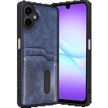 Dorasan Samsung Galaxy A07 4g Sara Kartvizitli Deri Kılıf - Lacivert