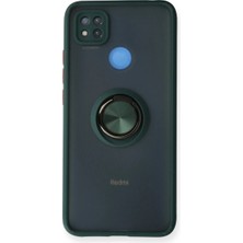 Dorasan Xiaomi Redmi 9c Kılıf Montreal Yüzüklü Silikon Kapak - Yeşil