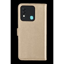 Dorasan Tecno Spark 8t Trend S Plus Kapaklı Telefon Kılıf - Gold