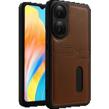 Dorasan Oppo A38 Sara Kartvizitli Deri Kılıf - Taba
