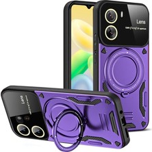 Dorasan Vivo Y16 Kılıf Joy Lens Standlı Kapak - Mor