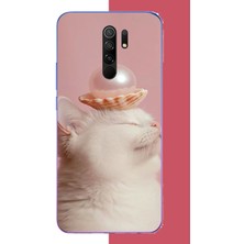 Aksesuarist Redmi 9 Uyumlu Incili Kedi Baskılı Silikon Kılıf