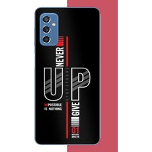 Aksesuarist Samsung Galaxy M52 Uyumlu Asla Pes Etme Baskılı Silikon Kılıf