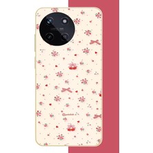 Aksesuarist Realme 11 4g Uyumlu Kırmızı Kalpli Pattern Baskılı Silikon Kılıf