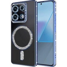 Dorasan Xiaomi Redmi 13C Joke Simli Magneticsafe Kılıf - Mavi