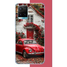 Aksesuarist Vivo Y21S Uyumlu Kırmızı Vos Vos Baskılı Silikon Kılıf