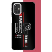 Aksesuarist Samsung Galaxy M31S Uyumlu Asla Pes Etme Baskılı Silikon Kılıf