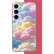 Aksesuarist Samsung Galaxy S24 Plus Uyumlu Renkli Bulut Baskılı Silikon Kılıf