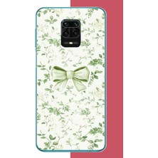 Aksesuarist Redmi Note 9 Pro-9s Uyumlu Yeşil Fiyonk Pattern Baskılı Silikon Kılıf