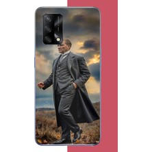 Aksesuarist Oppo A74 Uyumlu Atatürk Gri Takım Elbiseli Baskılı Silikon Kılıf