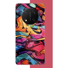 Aksesuarist Honor X9C Uyumlu Renkli Graffiti Duvarı Baskılı Silikon Kılıf
