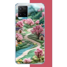 Aksesuarist Vivo Y21S Uyumlu Nakışlı Köy Baskılı Silikon Kılıf