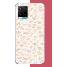 Aksesuarist Vivo Y21S Uyumlu Lale Fiyonklu Pattern Baskılı Silikon Kılıf