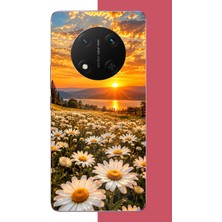 Aksesuarist Honor X9C Uyumlu Papatya Tarlasında Gün Batımı Baskılı Silikon Kılıf
