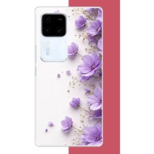Aksesuarist Vivo V30 Uyumlu Lavanta Zarafeti Baskılı Silikon Kılıf