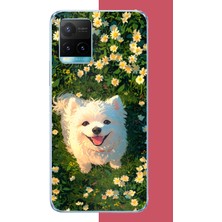 Aksesuarist Vivo Y21S Uyumlu Kaniş Köpek Baskılı Silikon Kılıf