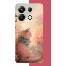 Aksesuarist Poco X6 Pro Uyumlu Mavi Fularlı Kedi Baskılı Silikon Kılıf