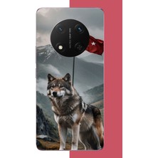 Aksesuarist Honor X9C Uyumlu Ulu Kurt Baskılı Silikon Kılıf