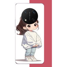 Aksesuarist Honor X9C Uyumlu Kawaii Beyaz Sweatshirt Kız Baskılı Silikon Kılıf