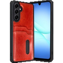 Dorasan Samsung Galaxy A17 5g Sara Kartvizitli Deri Kılıf - Kırmızı