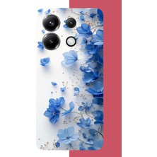 Aksesuarist Poco X6 Pro Uyumlu Mavi Çiçek2 Baskılı Silikon Kılıf