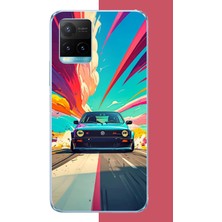 Aksesuarist Vivo Y21S Uyumlu Renkli Yolda Hız Baskılı Silikon Kılıf