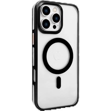 Dorasan Joko Apple iPhone 16 Pro Gleam Pc Sert Magsafe Kılıf - Şeffaf-Siyah
