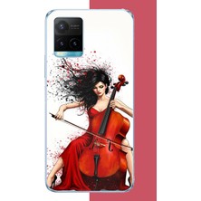 Aksesuarist Vivo Y21S Uyumlu Çello Çalan Kadın Baskılı Silikon Kılıf