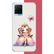 Aksesuarist Vivo Y21S Uyumlu Minik Prenses Baskılı Silikon Kılıf