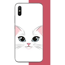 Aksesuarist Redmi 9A Uyumlu Kedi Yüzü Baskılı Silikon Kılıf