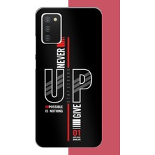 Aksesuarist Samsung Galaxy A02S Uyumlu Asla Pes Etme Baskılı Silikon Kılıf