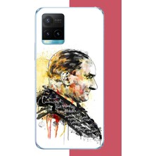 Aksesuarist Vivo Y21S Uyumlu Sulu Boya Atatürk Baskılı Silikon Kılıf