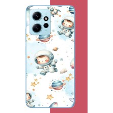 Aksesuarist Redmi Note 12 4g Uyumlu Minik Astronot Baskılı Silikon Kılıf