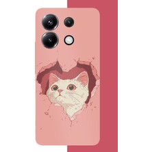 Aksesuarist Poco X6 Pro Uyumlu Boşluktaki Kedi Baskılı Silikon Kılıf