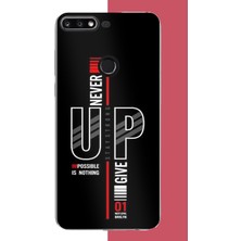 Aksesuarist Huawei Y7 2018 - Honor 7c Uyumlu Asla Pes Etme Baskılı Silikon Kılıf