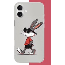 Aksesuarist iPhone 16 Uyumlu Bagsbuny Baskılı Silikon Kılıf