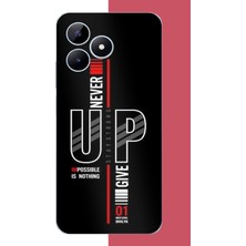 Aksesuarist Realme Note 50 Uyumlu Asla Pes Etme Baskılı Silikon Kılıf