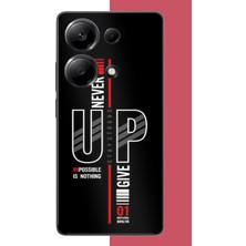 Aksesuarist Redmi Note 13 Pro 4g Uyumlu Asla Pes Etme Baskılı Silikon Kılıf