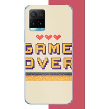 Aksesuarist Vivo Y21S Uyumlu Game Over Baskılı Silikon Kılıf